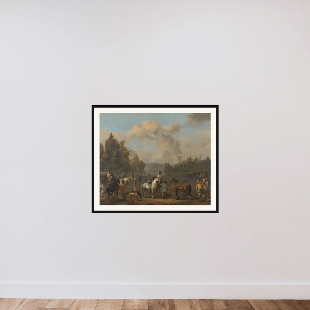 The Riding School framed — shown to scale