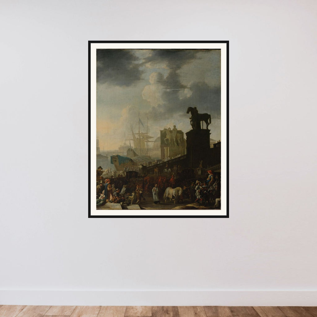 The Climbing of the Capitol with the Grey Horse of the Newly Elected Pope framed — shown to scale