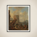 Italian Harbor with a Fortified Tower framed