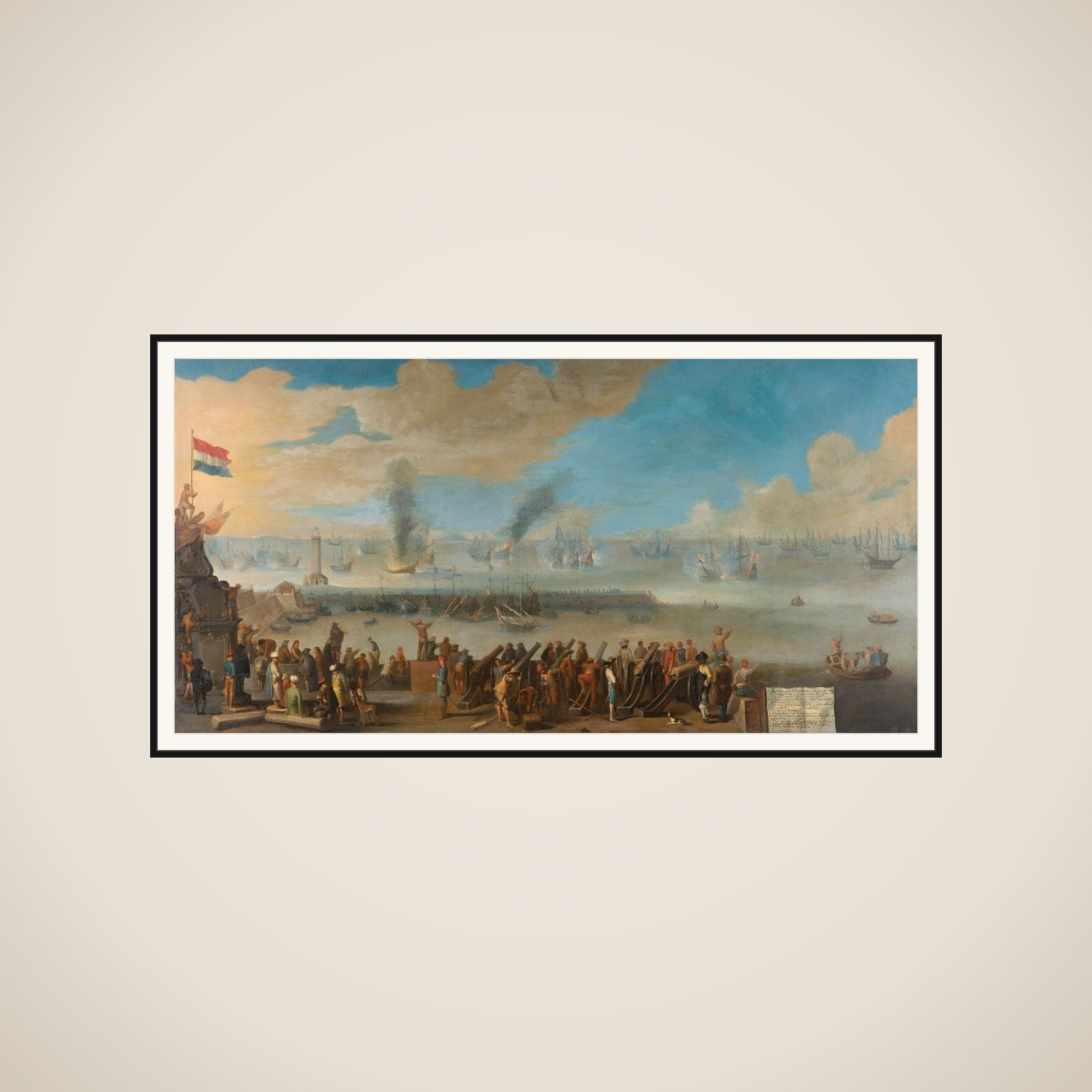 The Battle near Livorno (14 March 1653) framed