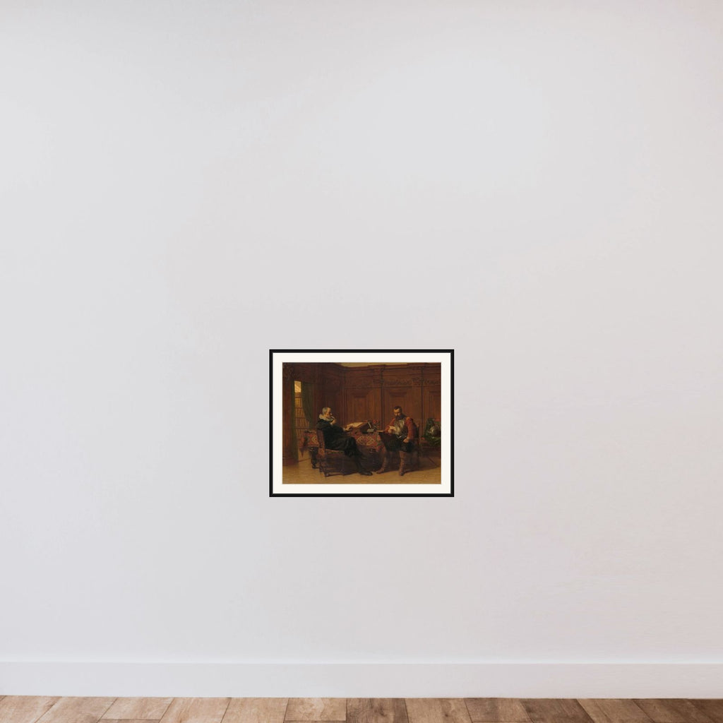Two Men in a Seventeenth-century Interior, Called 'A Conference' framed — shown to scale