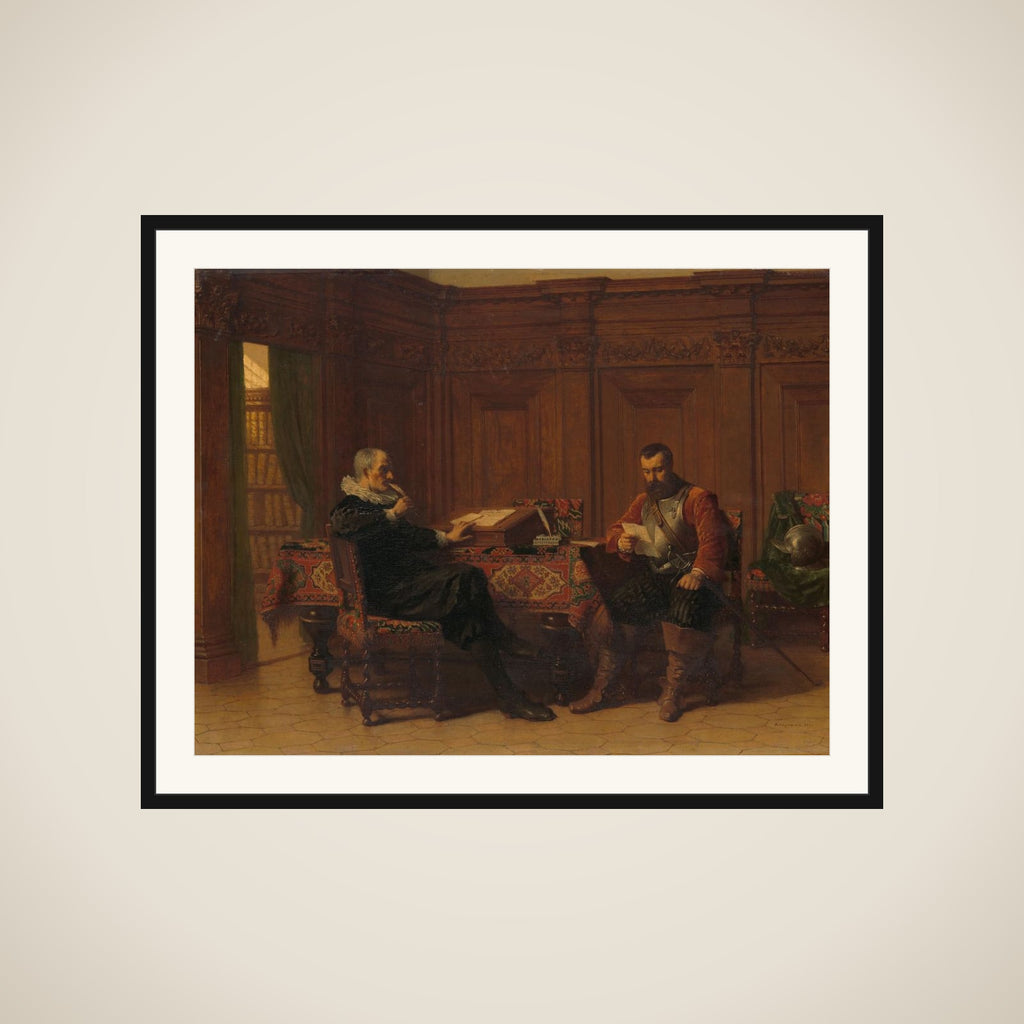 Two Men in a Seventeenth-century Interior, Called 'A Conference' framed