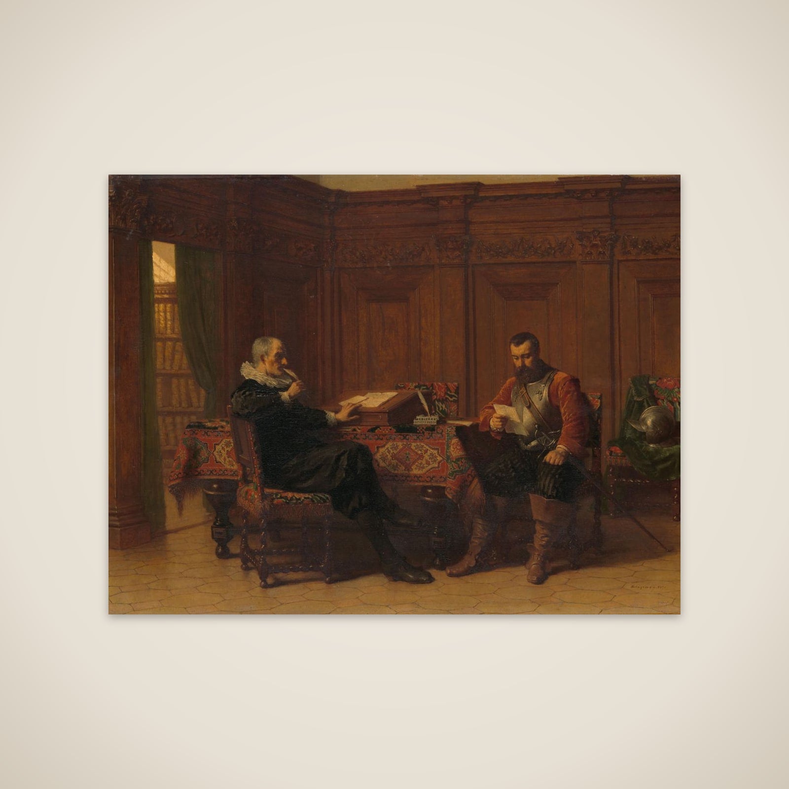 Two Men in a Seventeenth-century Interior, Called 'A Conference' unframed print