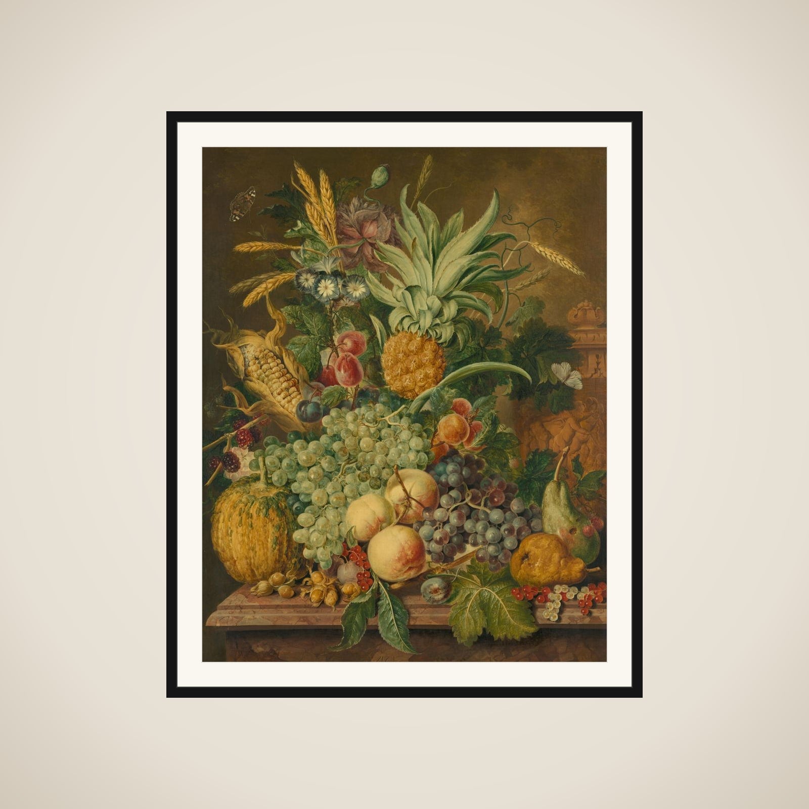 Still Life with Fruit framed