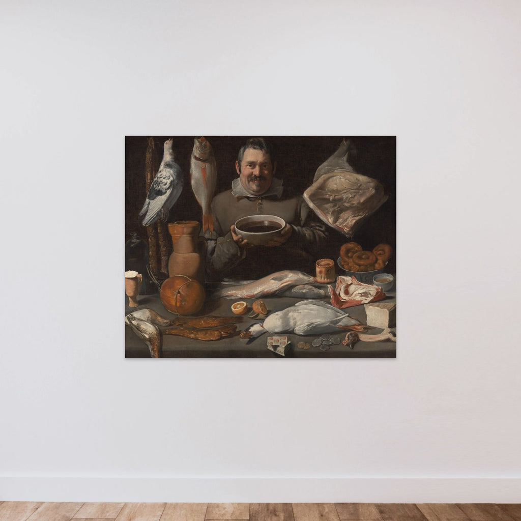 Kitchen Scene (Bodegone) unframed — shown to scale