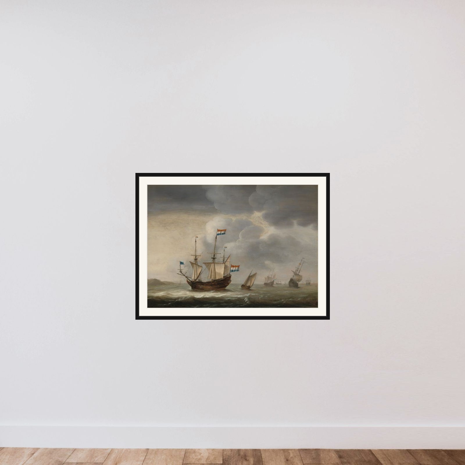 Ships off the Coast framed — shown to scale