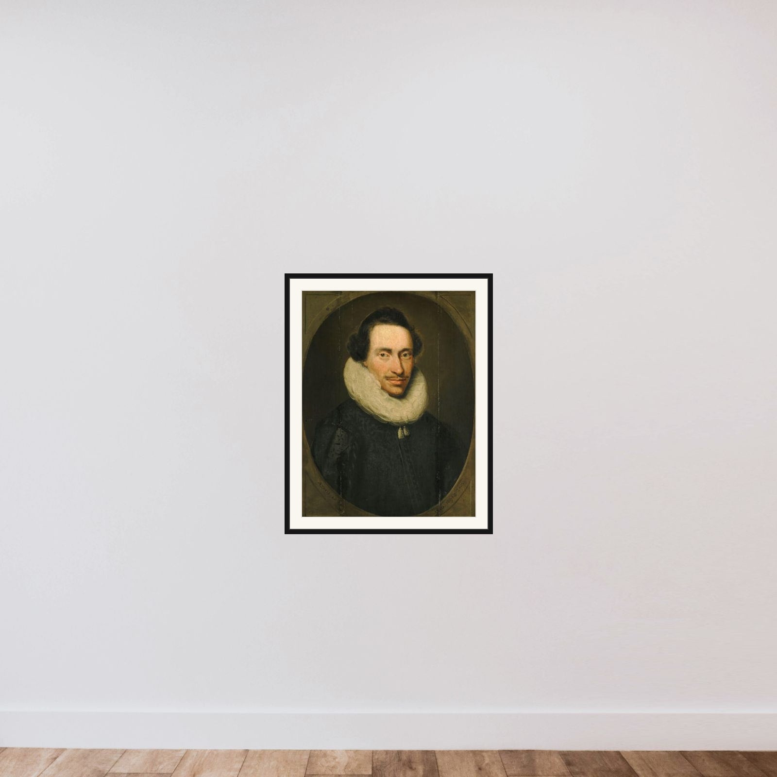 Portrait of Philippe le Mire (1596-?) framed — shown to scale