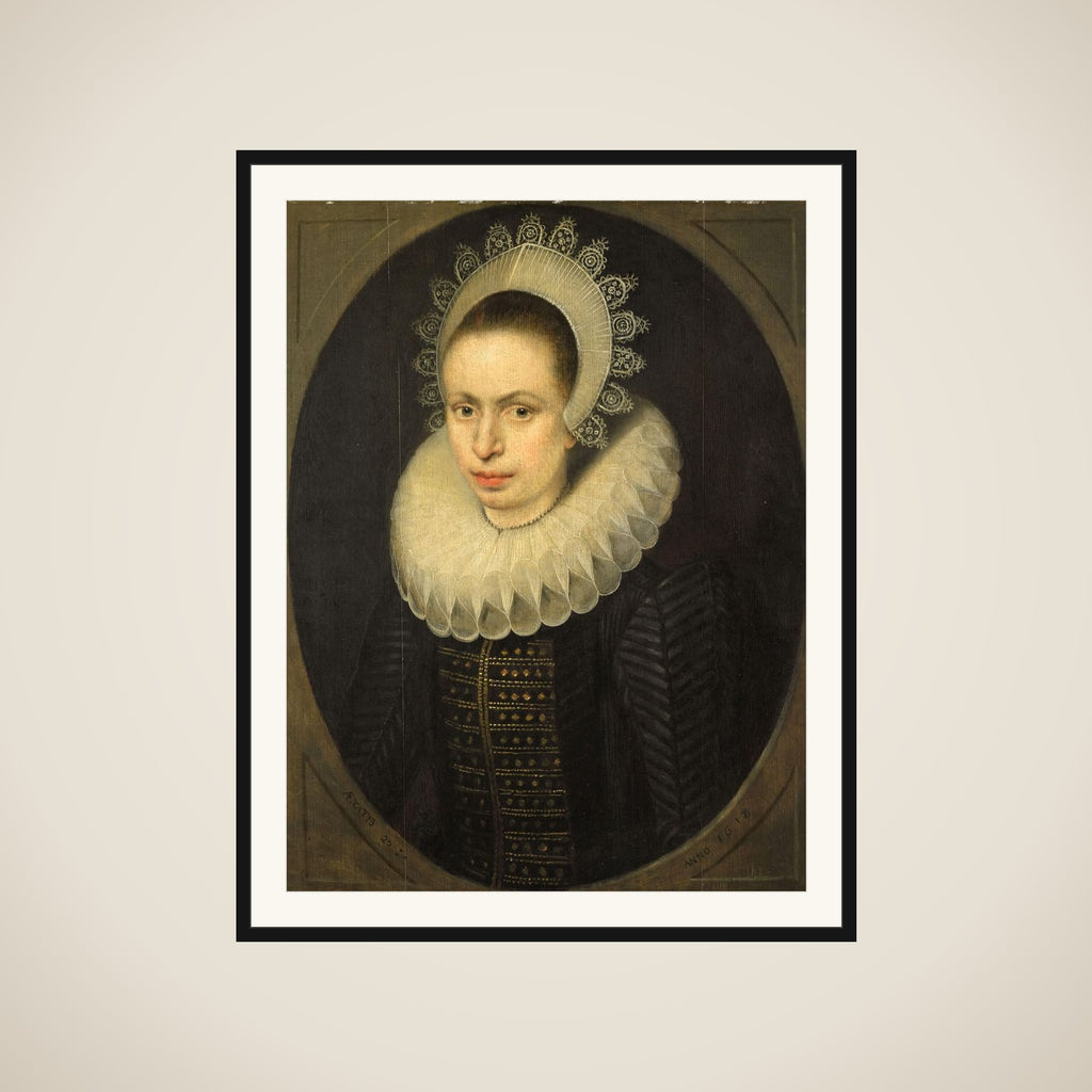 Portrait of Antoinette Walleran (1598-?) framed