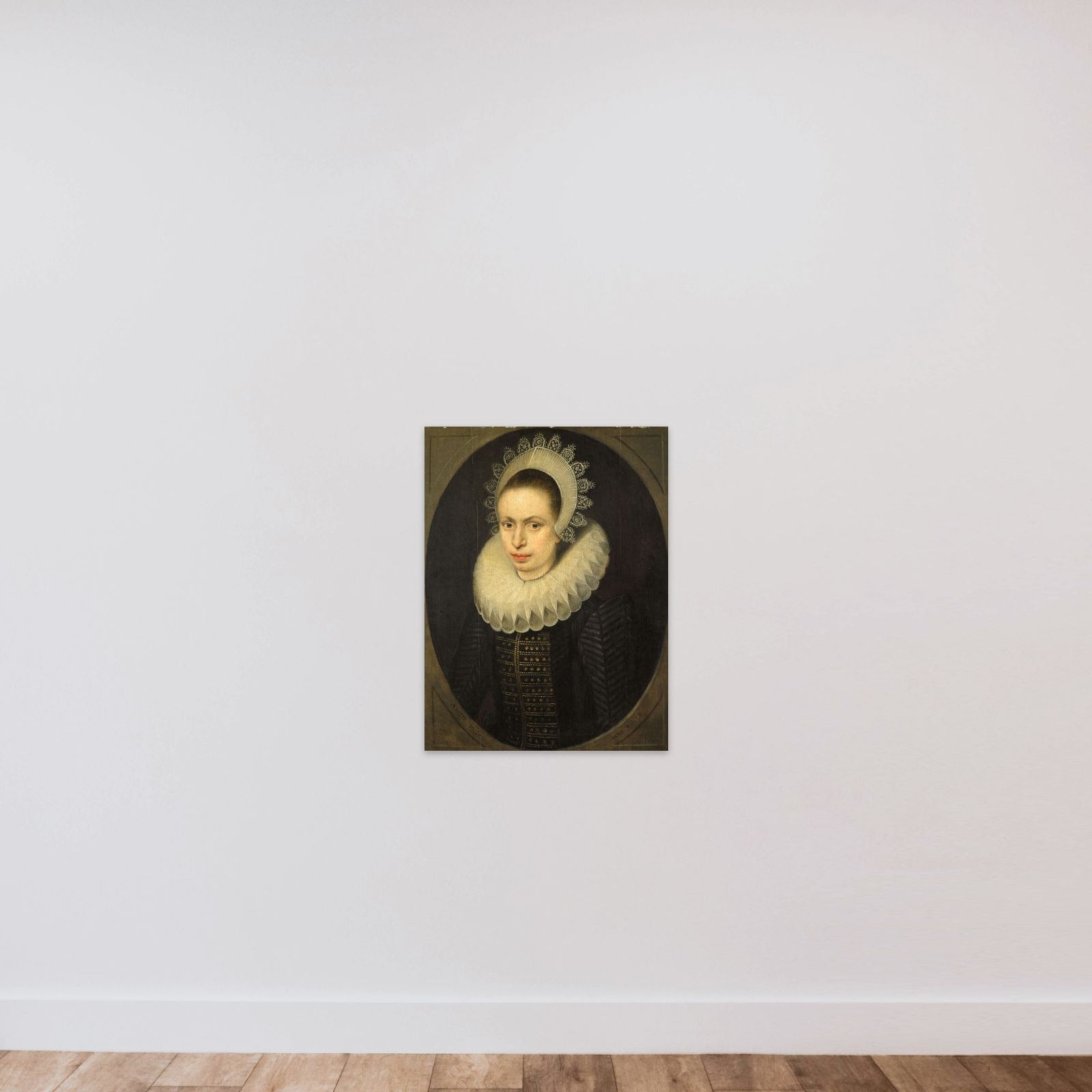 Portrait of Antoinette Walleran (1598-?) unframed — shown to scale