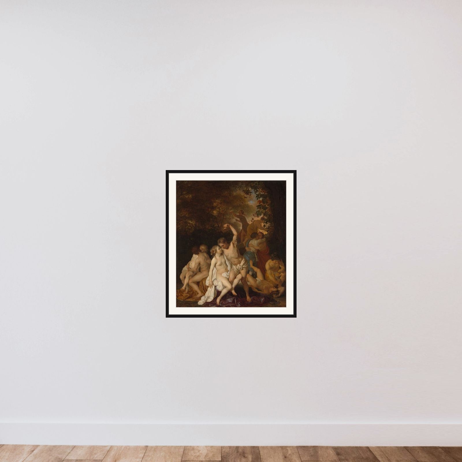 Bacchanal framed — shown to scale