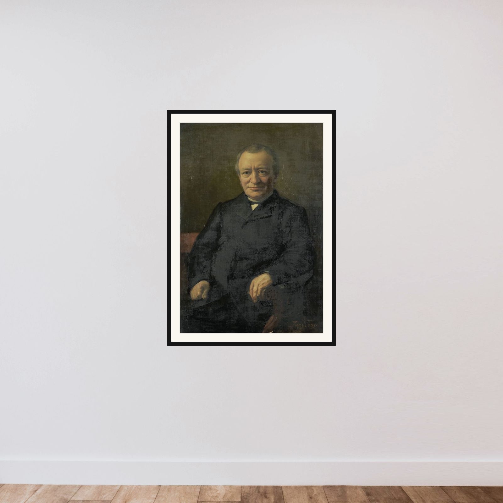 Anthonie Gerardus van der Hout (1820-92) framed — shown to scale