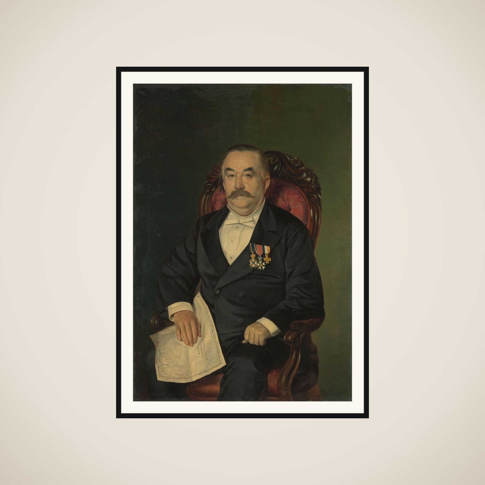 Johan François Adriaan Cateau van Rosevelt (1823-91). Chef van het Bouwdepartement en Agent-generaal van de Immigratie in Suriname framed