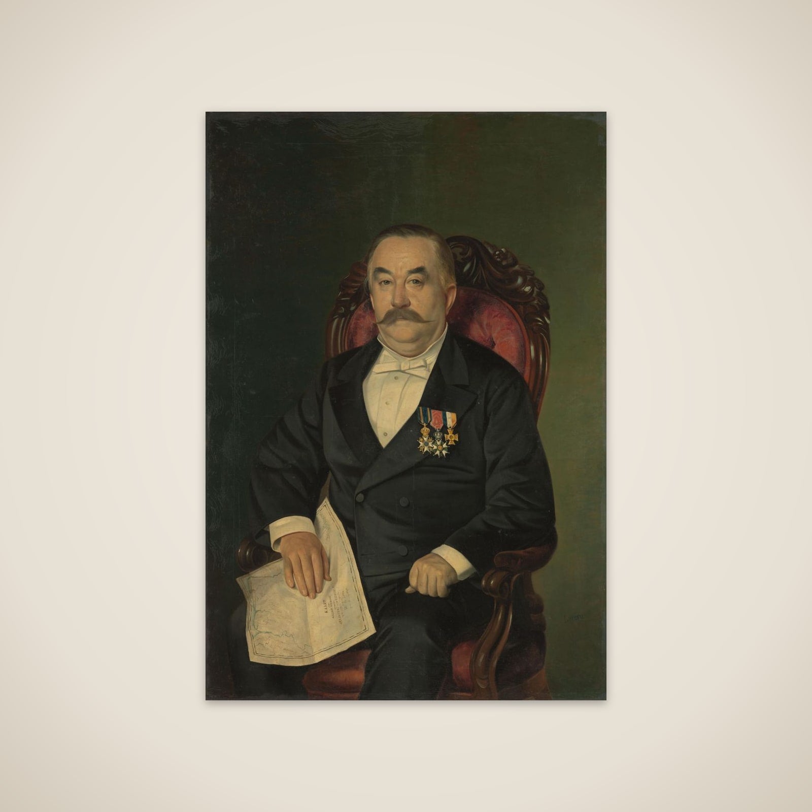 Johan François Adriaan Cateau van Rosevelt (1823-91). Chef van het Bouwdepartement en Agent-generaal van de Immigratie in Suriname unframed print
