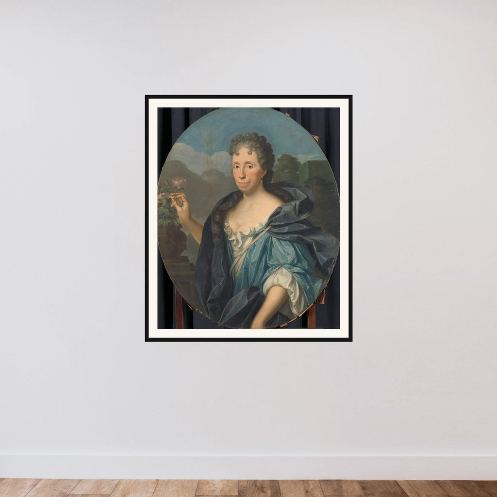 Portrait of Sabina Agneta d'Acquet, Wife of Arent van Buren framed — shown to scale