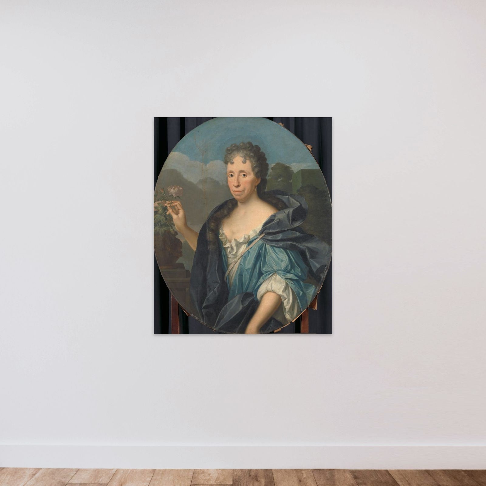 Portrait of Sabina Agneta d'Acquet, Wife of Arent van Buren unframed — shown to scale