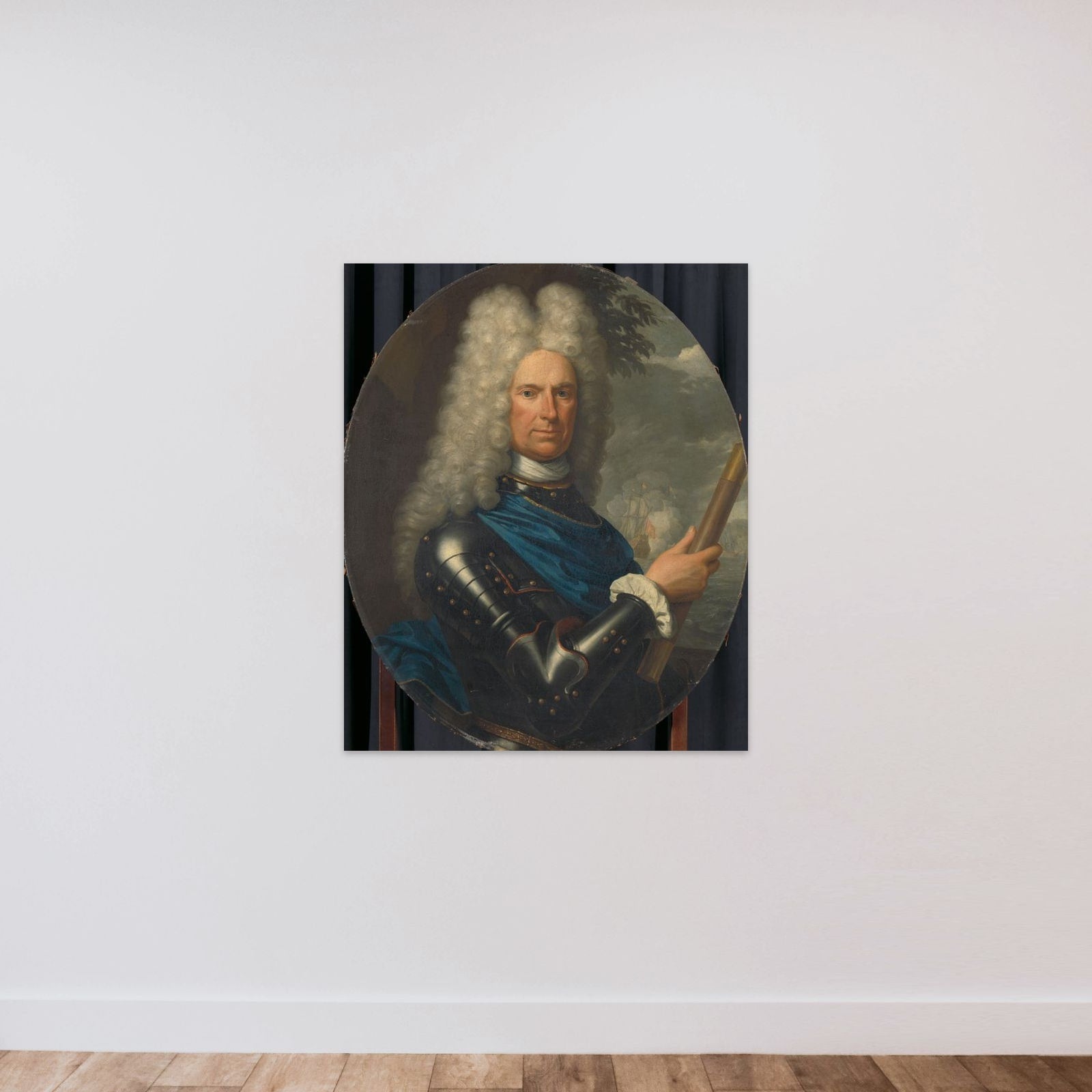 Portrait of Rear-Admiral Arent van Buren unframed — shown to scale