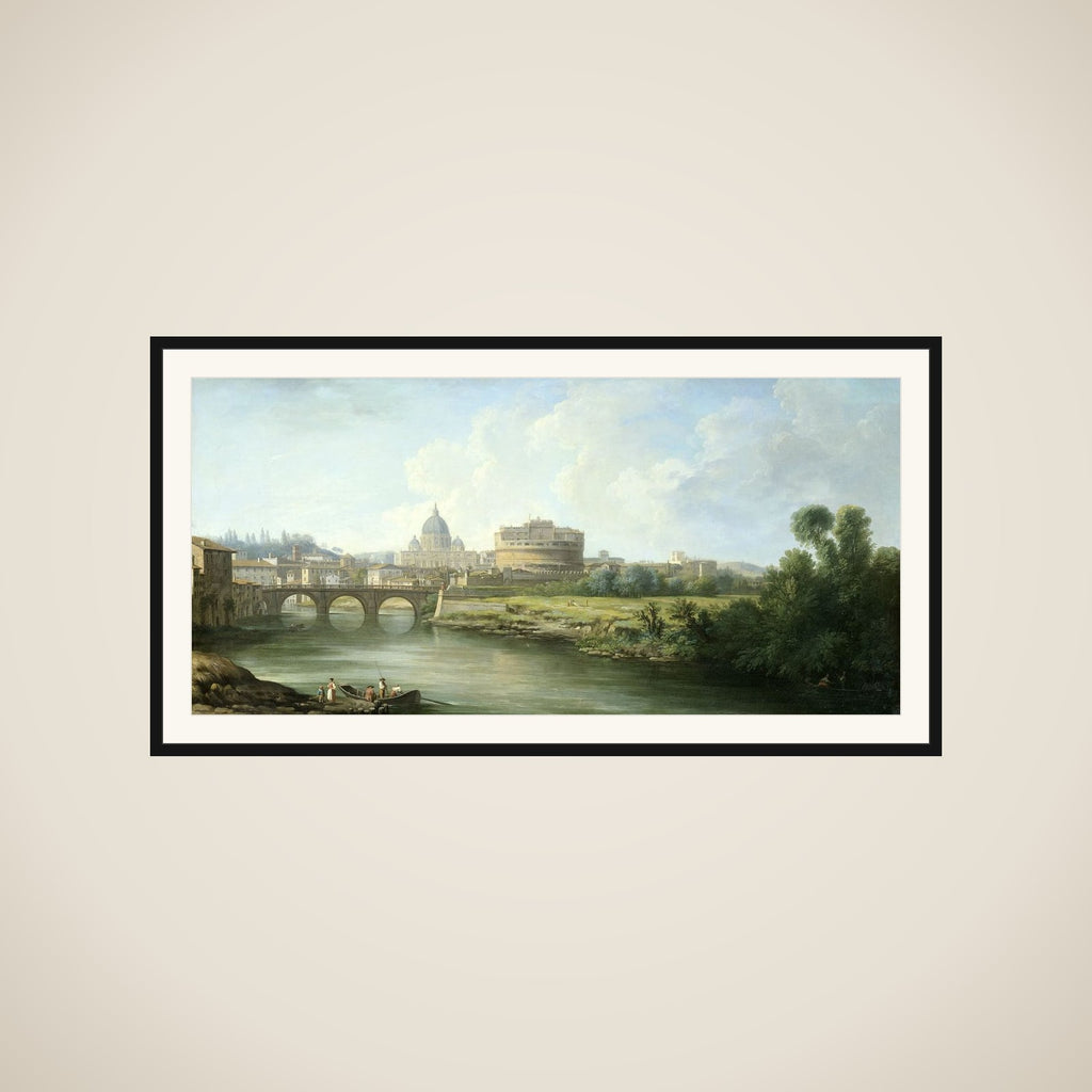 View of the Castel Sant'Angelo in Rome framed