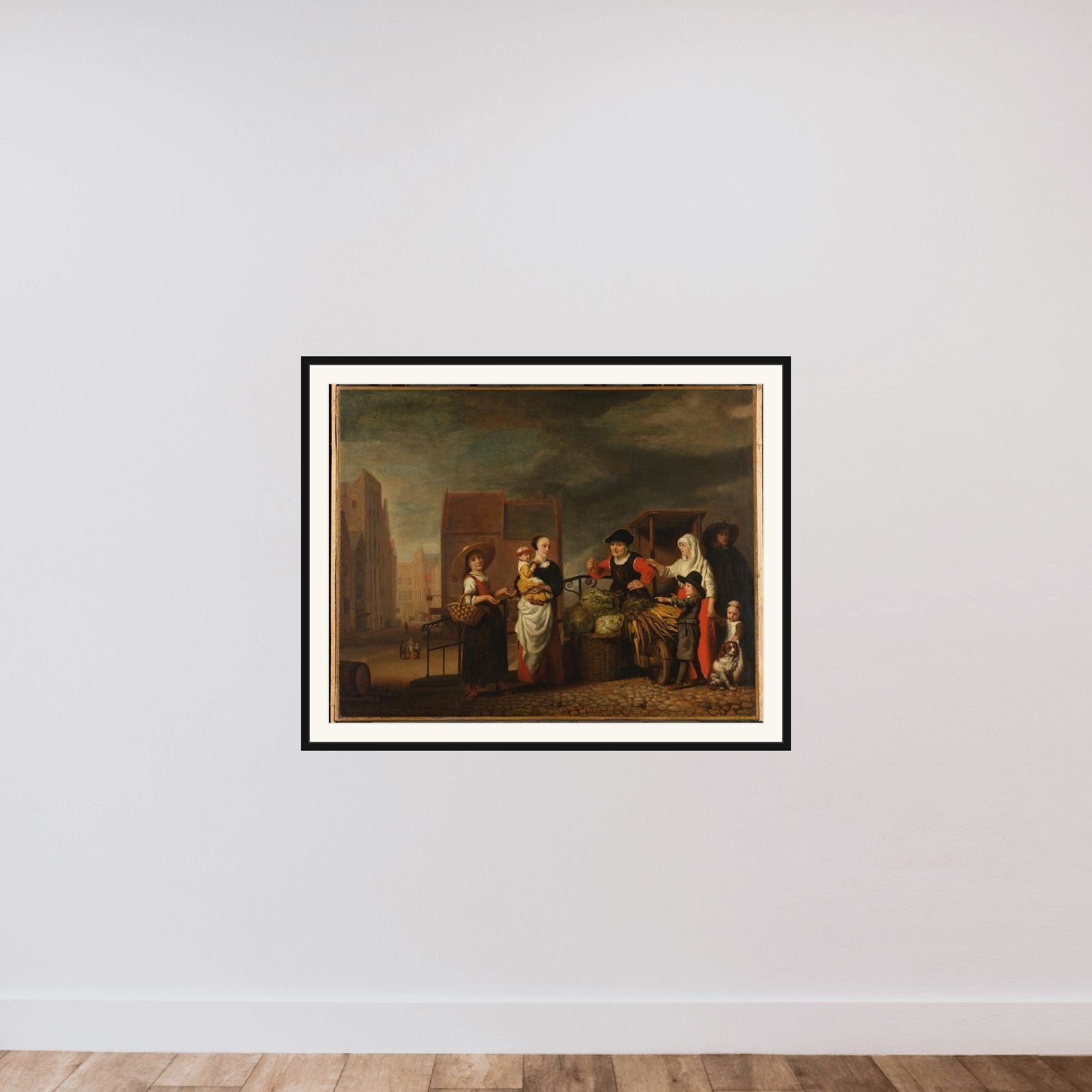 Vegetable Market framed — shown to scale