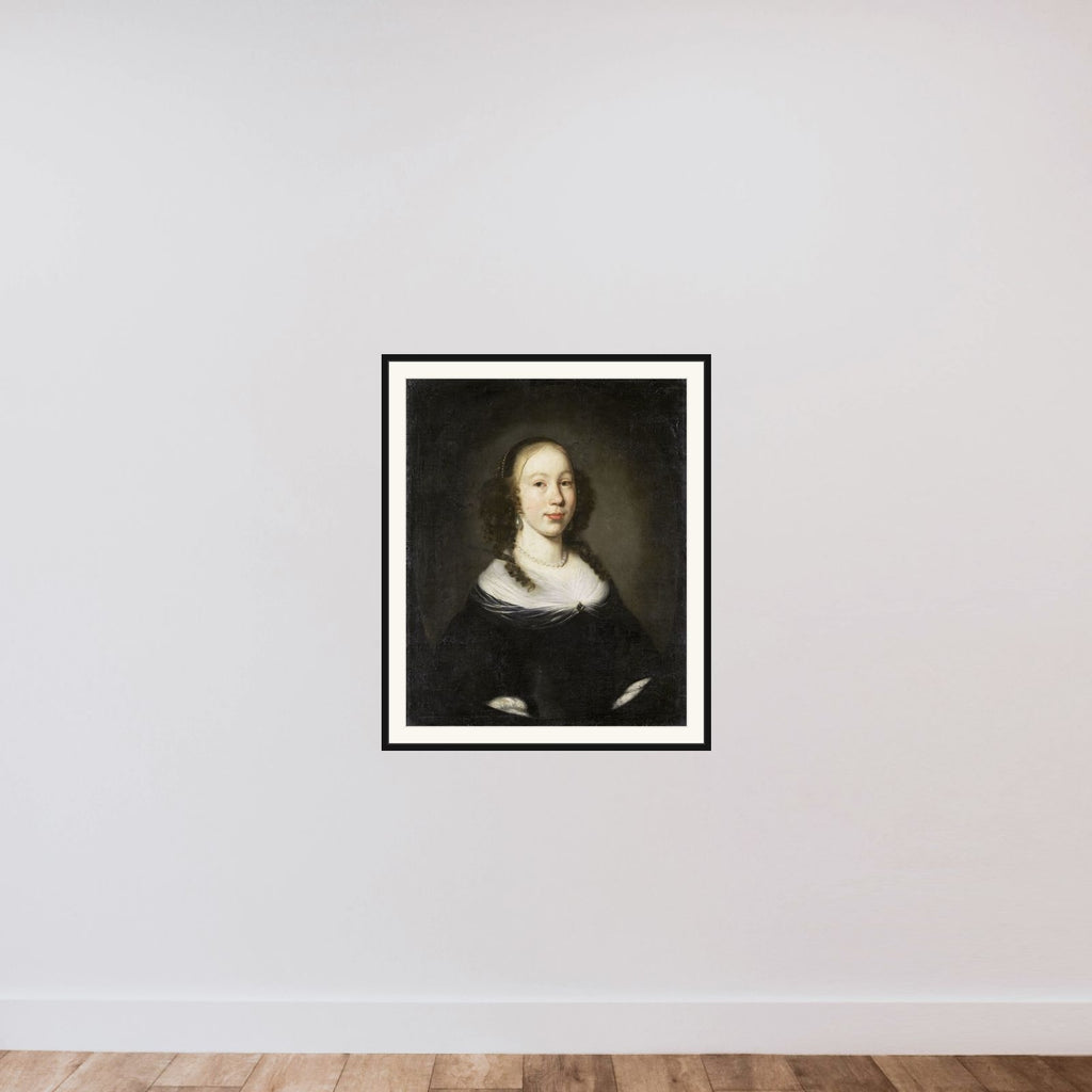 Portrait of a young Woman framed — shown to scale