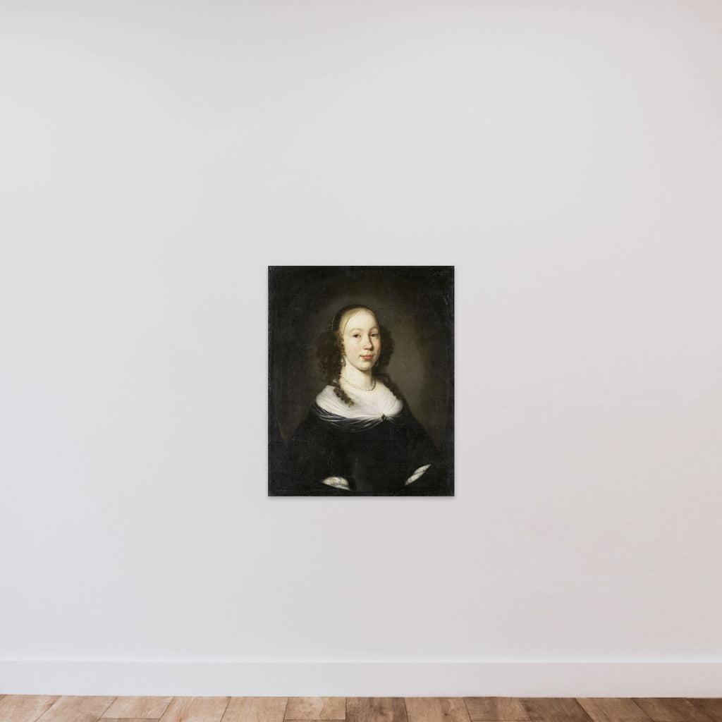Portrait of a young Woman unframed — shown to scale