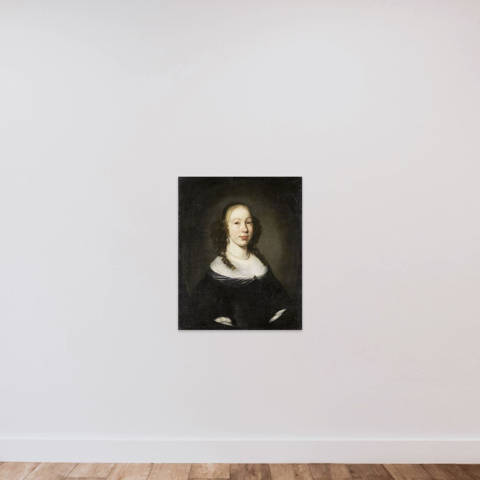 Portrait of a young Woman unframed — shown to scale