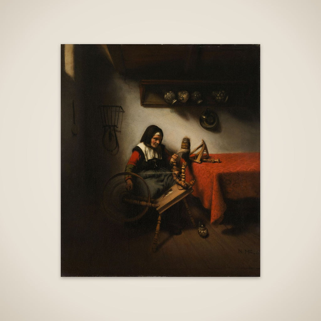 Old Woman Spinning unframed print