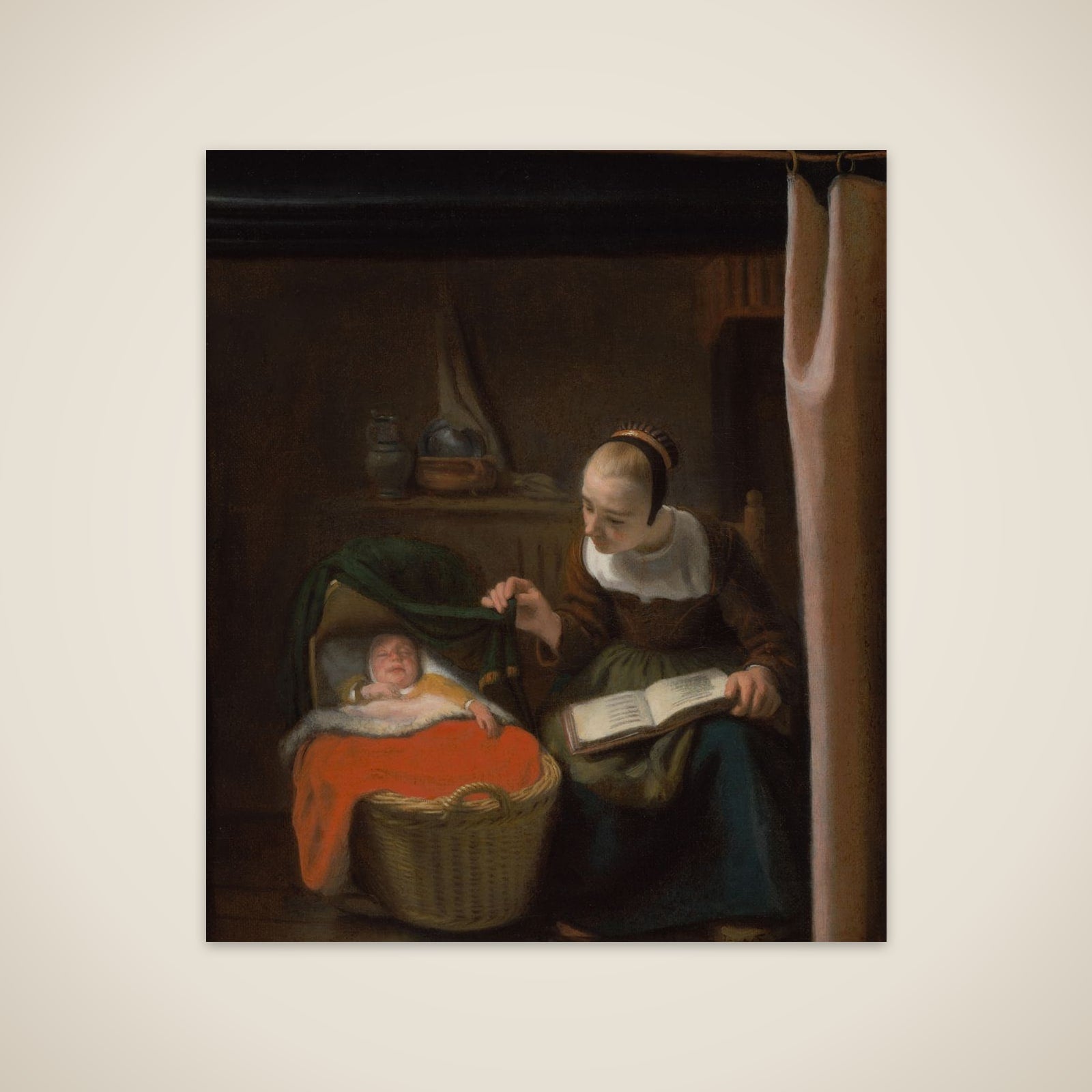 Young Woman at a Cradle unframed print