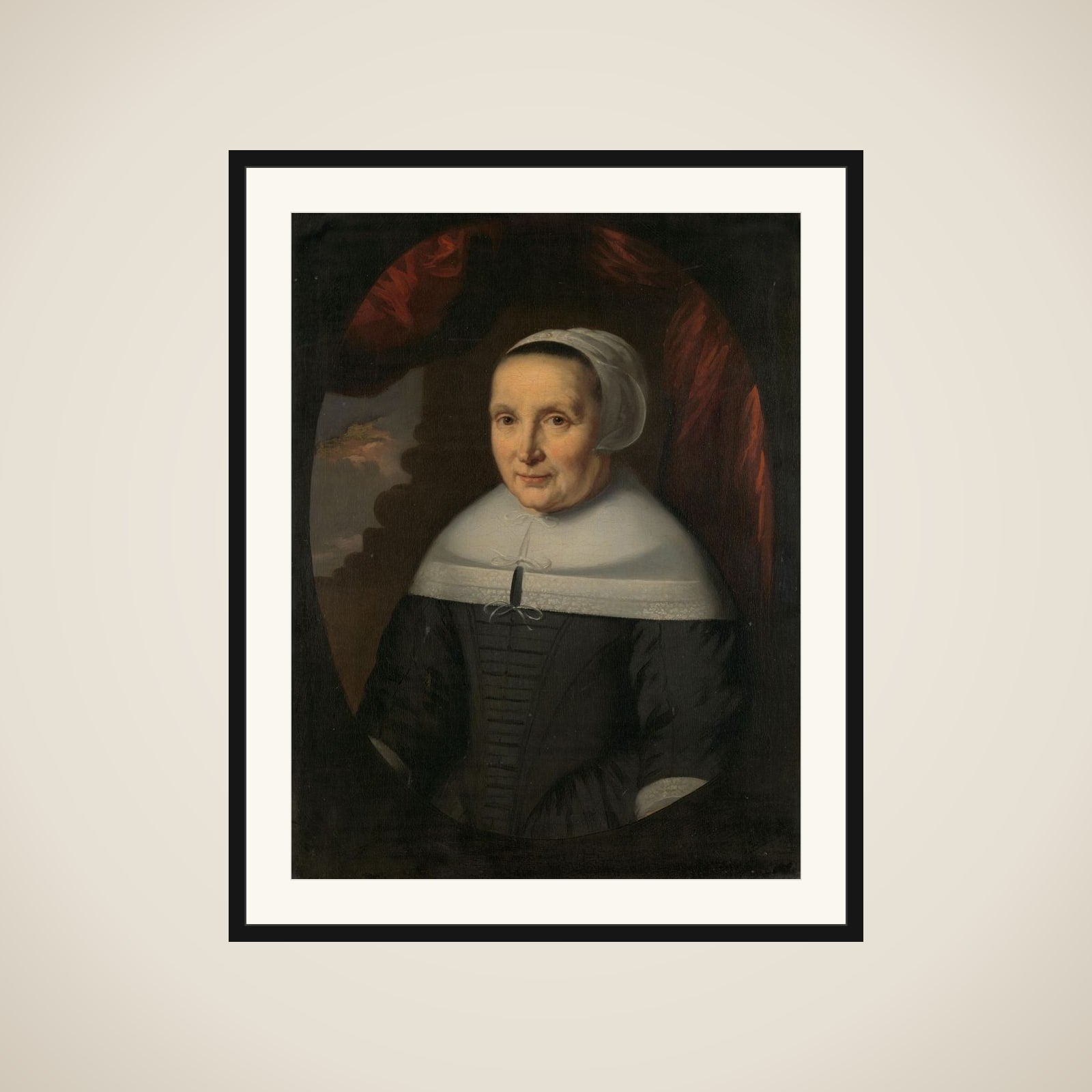 Portrait of Aeltje Denijs (born 1598/99) framed