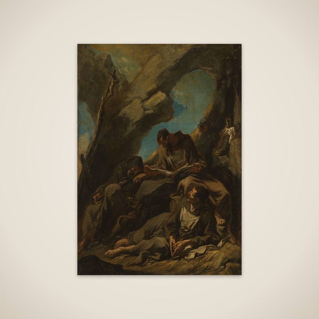 Three Camaldolese Monks in Meditative Prayer unframed print