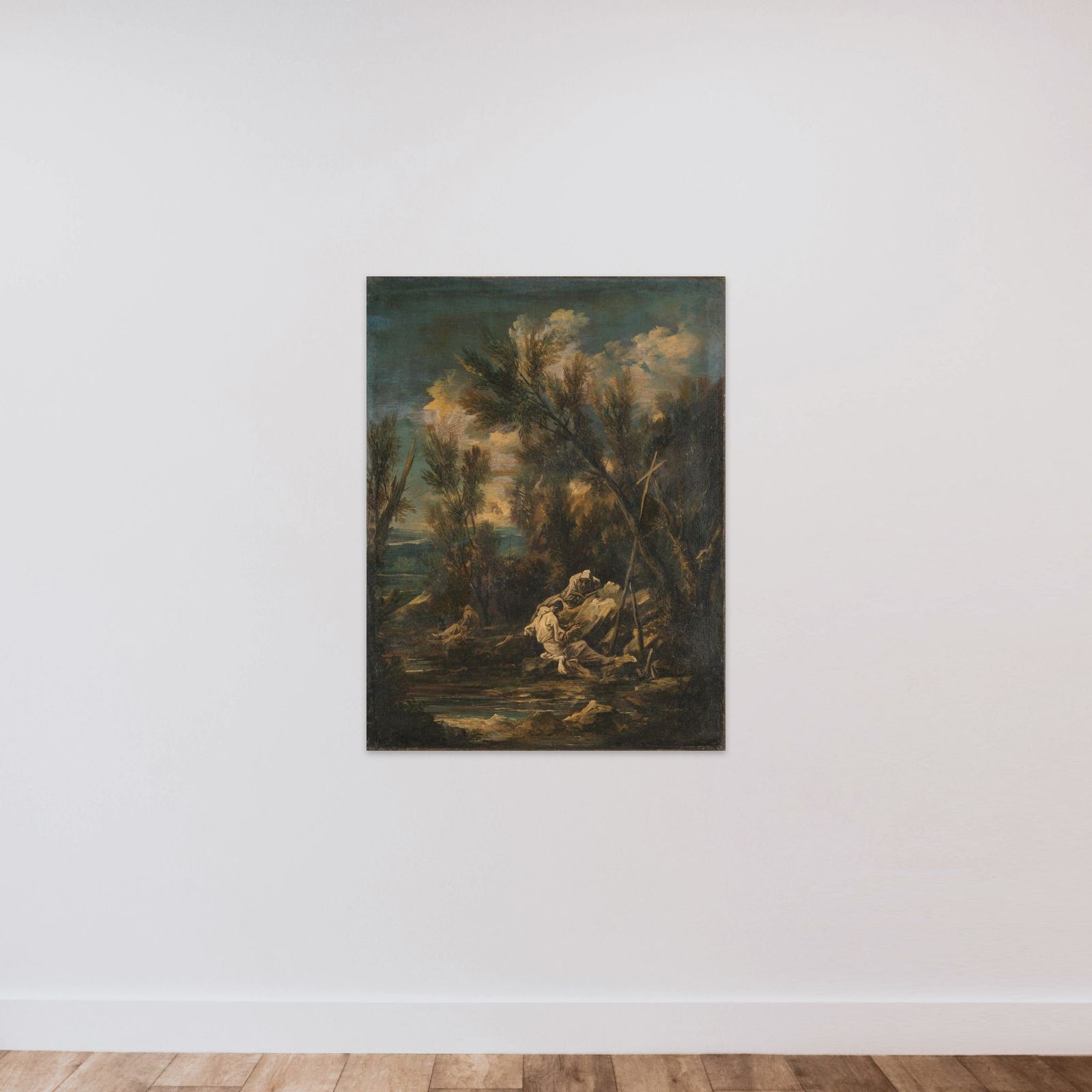 Carthusian Monks in a Landscape unframed — shown to scale