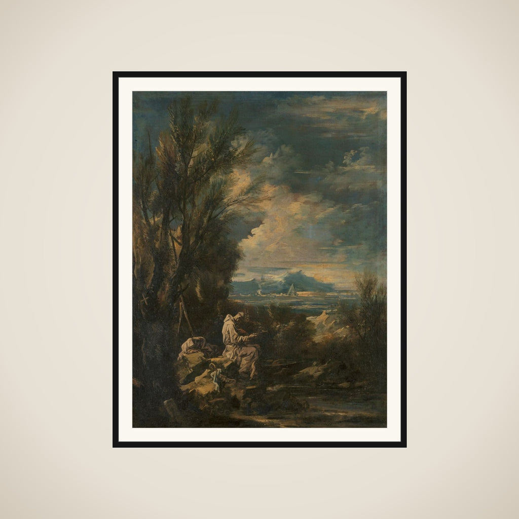 Landscape with Saint Bruno ? framed