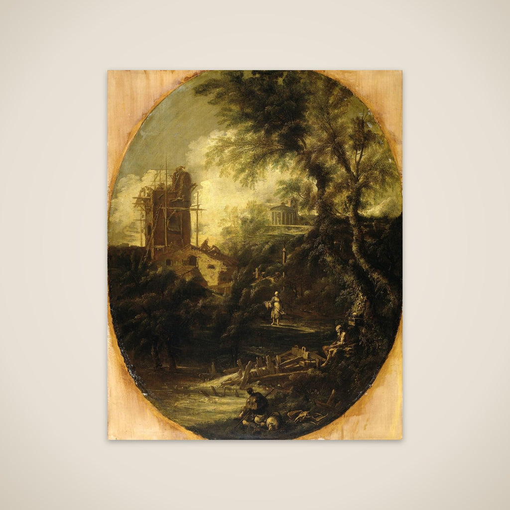 Landscape with Hermit, Pilgrim and Peasant Woman unframed print