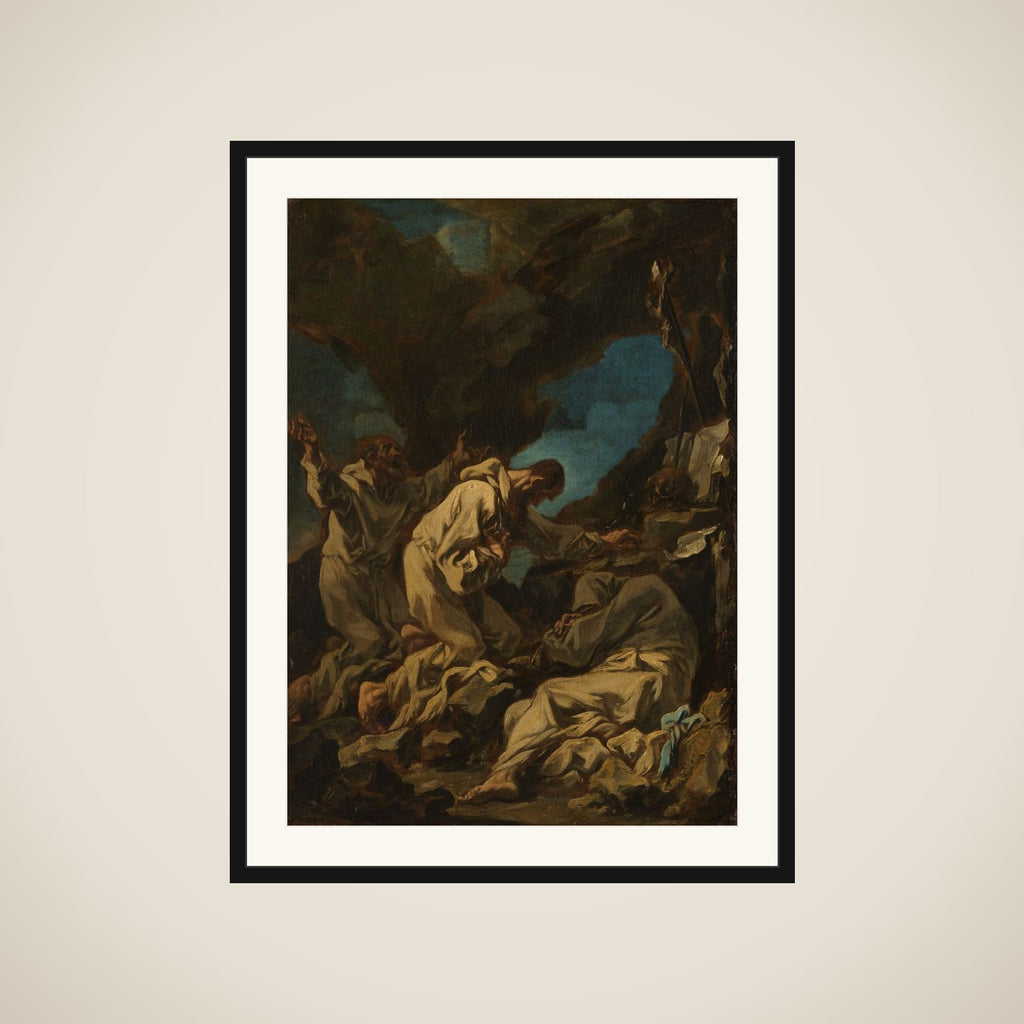 Three Camaldolese Monks in Ecstatic Prayer framed