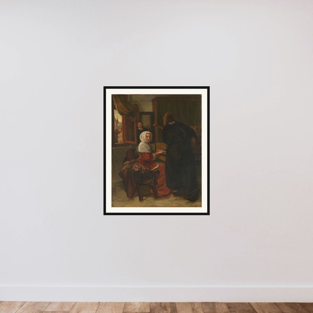 Pair Making Music framed — shown to scale