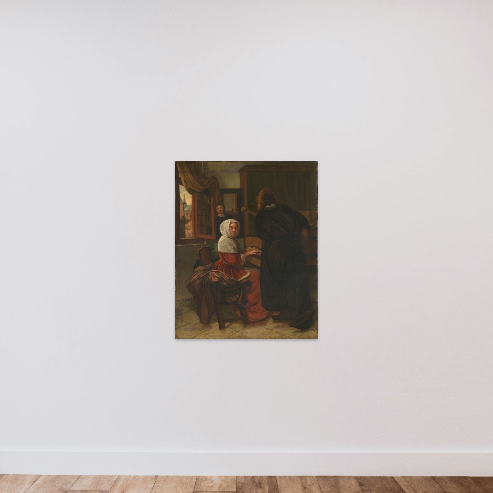 Pair Making Music unframed — shown to scale