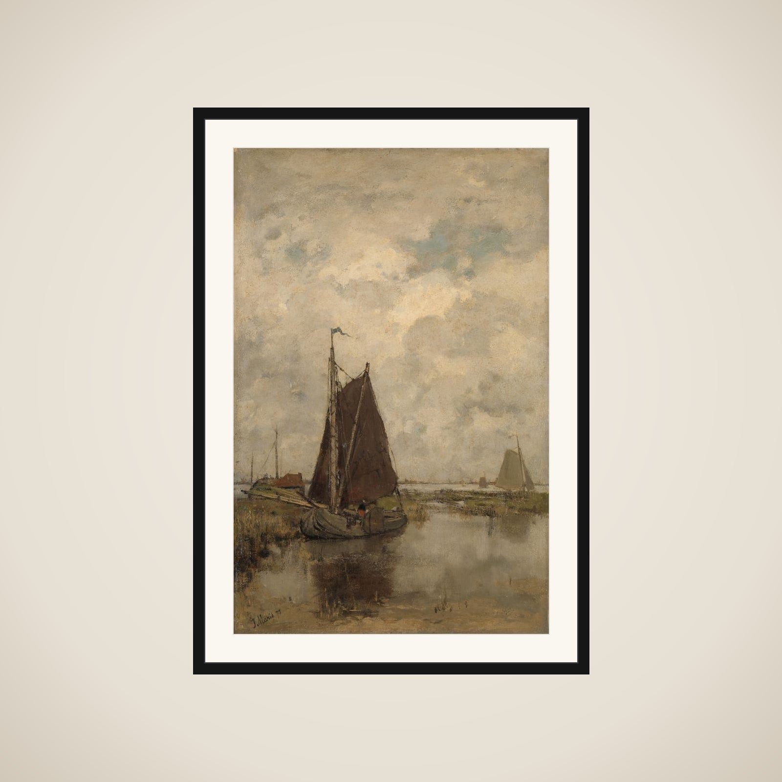 Ships in Dull Weather framed