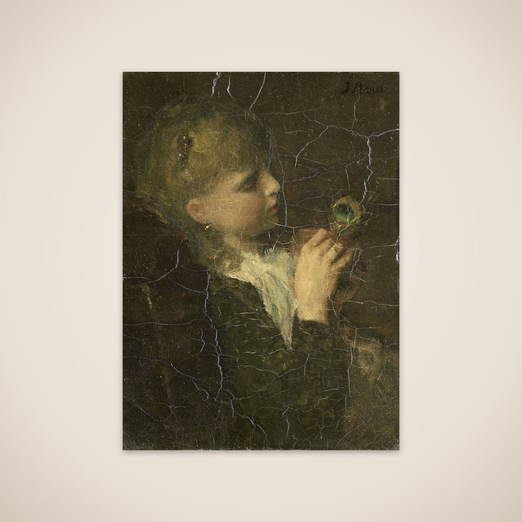 Girl with a Peacock Feather unframed print