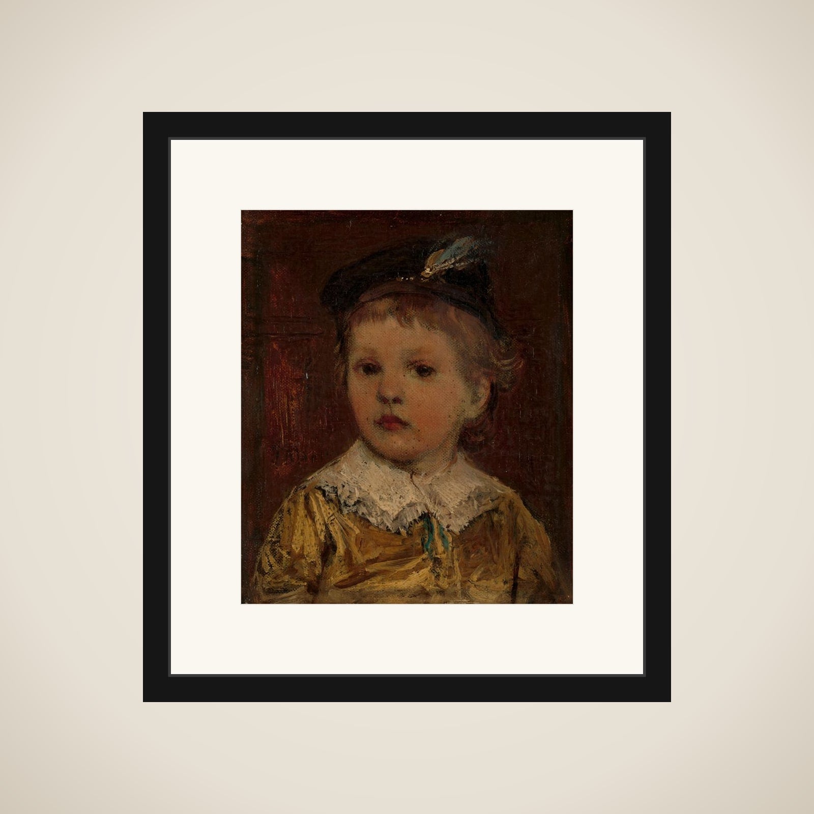 'Portret van Willem', vermoedelijk Willem Matthijs Maris Jbzn, son of Jacob Maris framed
