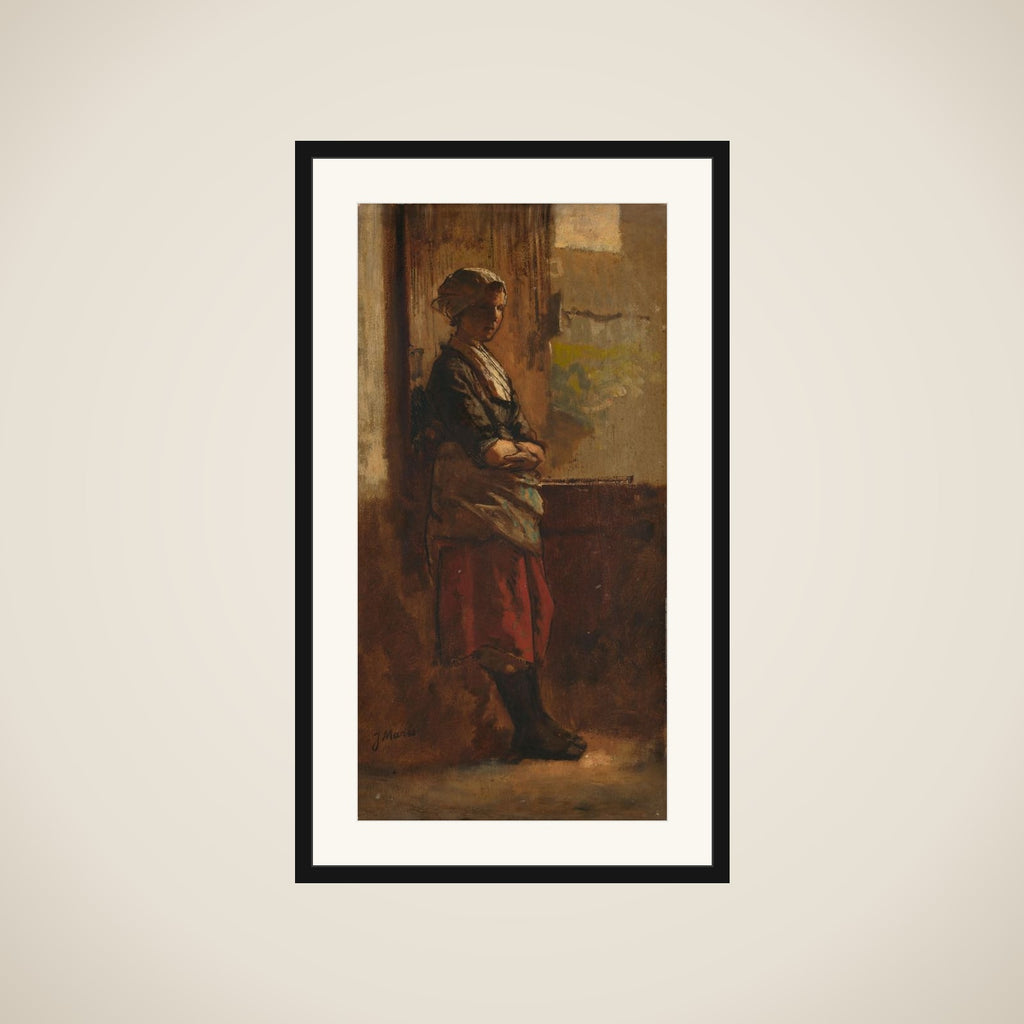girl bij het venster framed