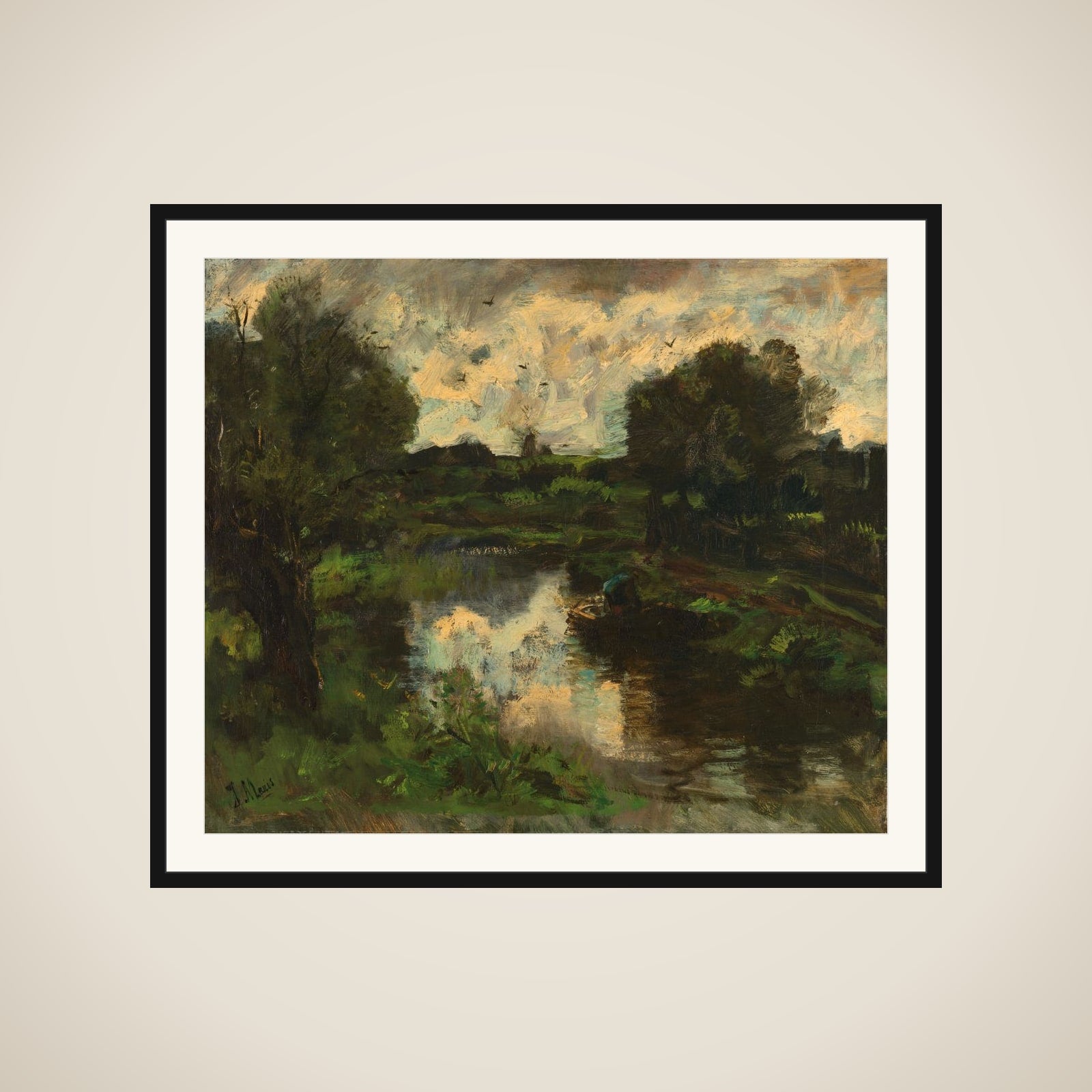 A Polder Landscape after a Thunderstorm framed