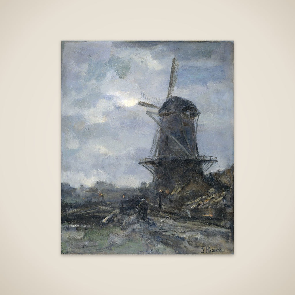 Molen bij maanlicht unframed print