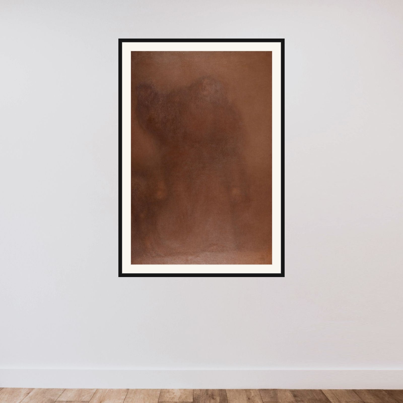 The Shepherdess, known as 'Monumental conception of humanity' framed — shown to scale