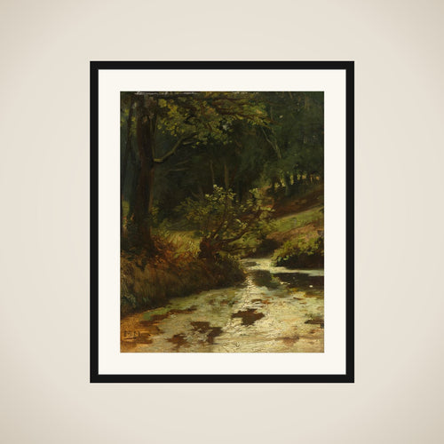 A Brook in the Woods near Oosterbeek framed