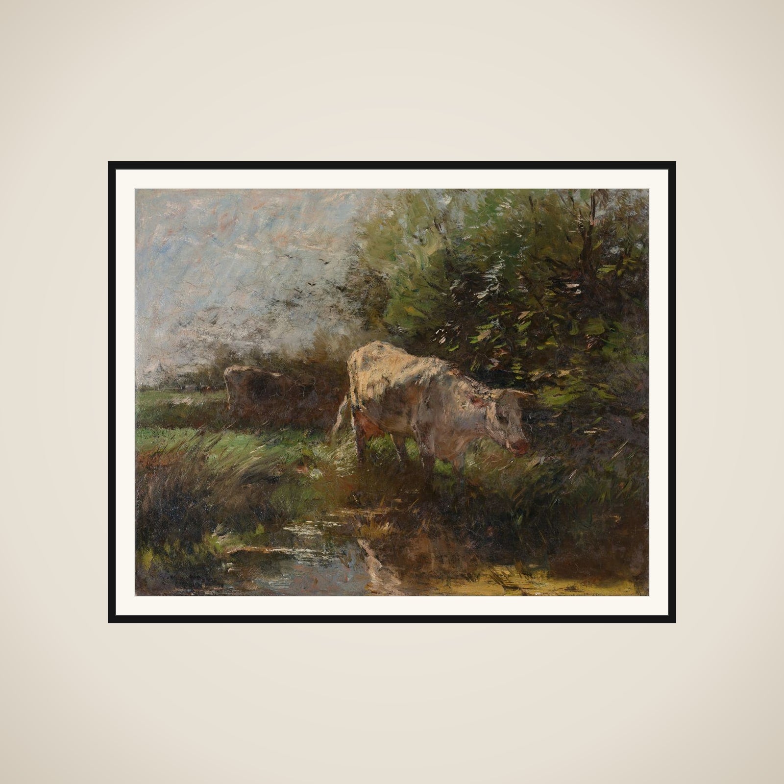 Meadow with Cows framed