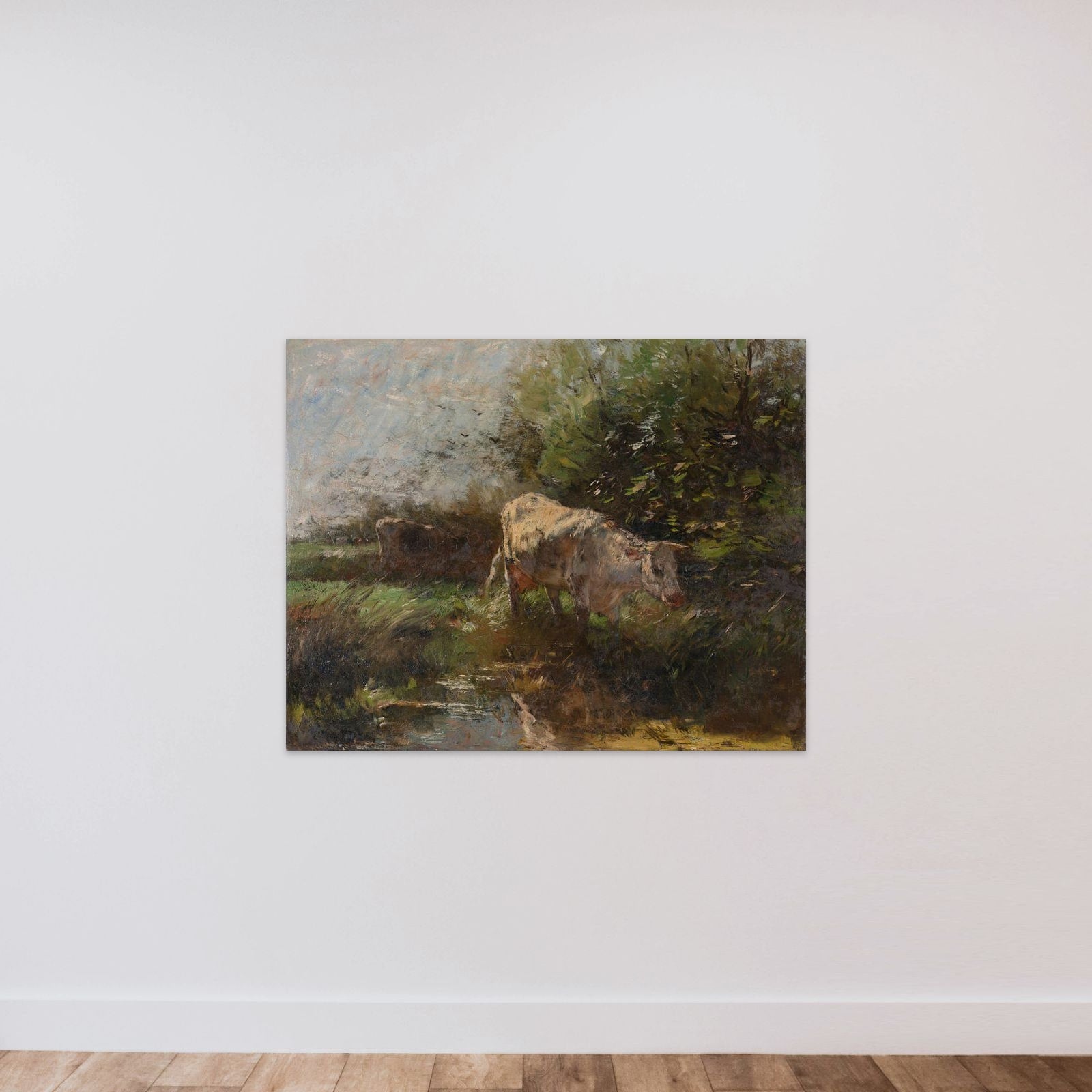 Meadow with Cows unframed — shown to scale