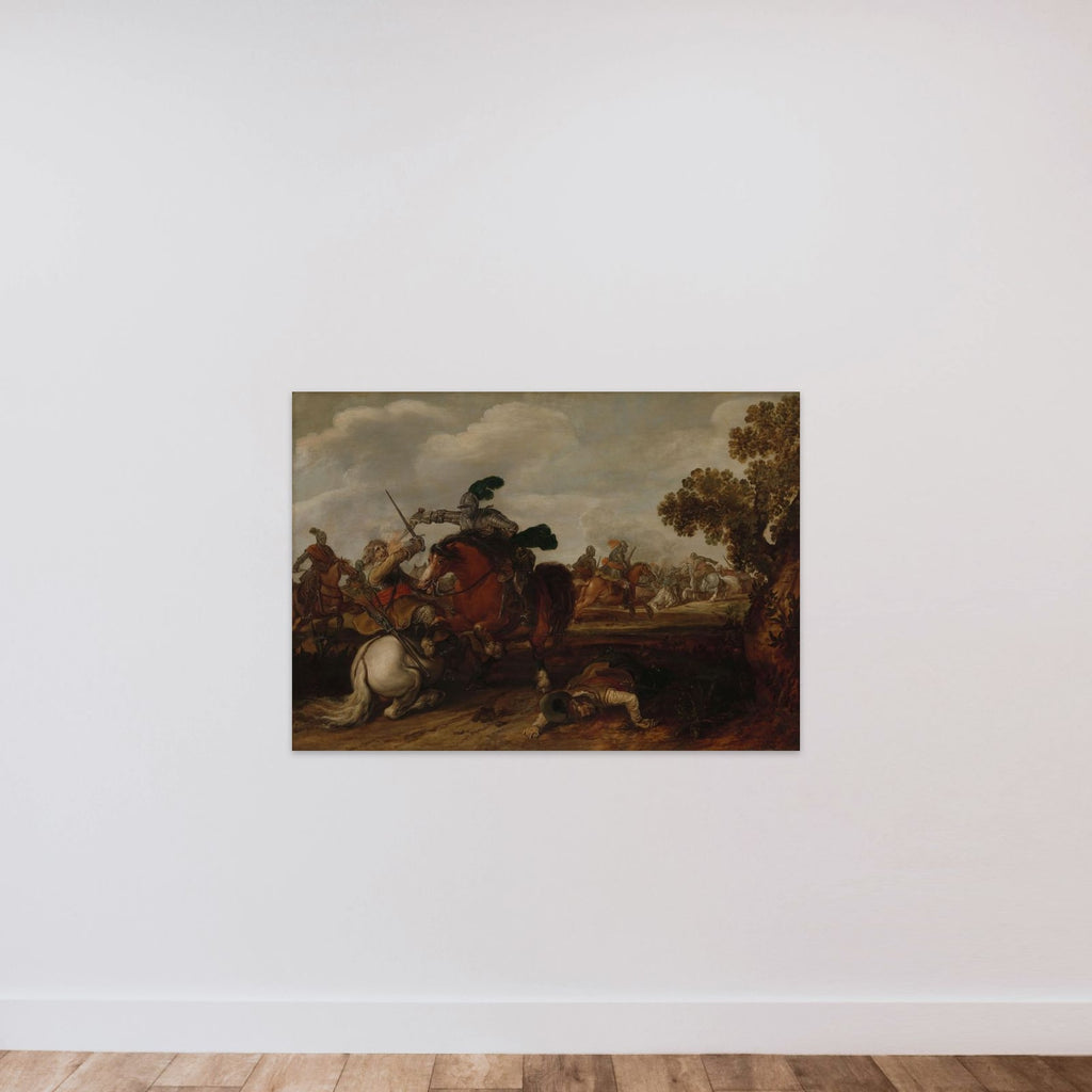 A Cavalry Charge unframed — shown to scale