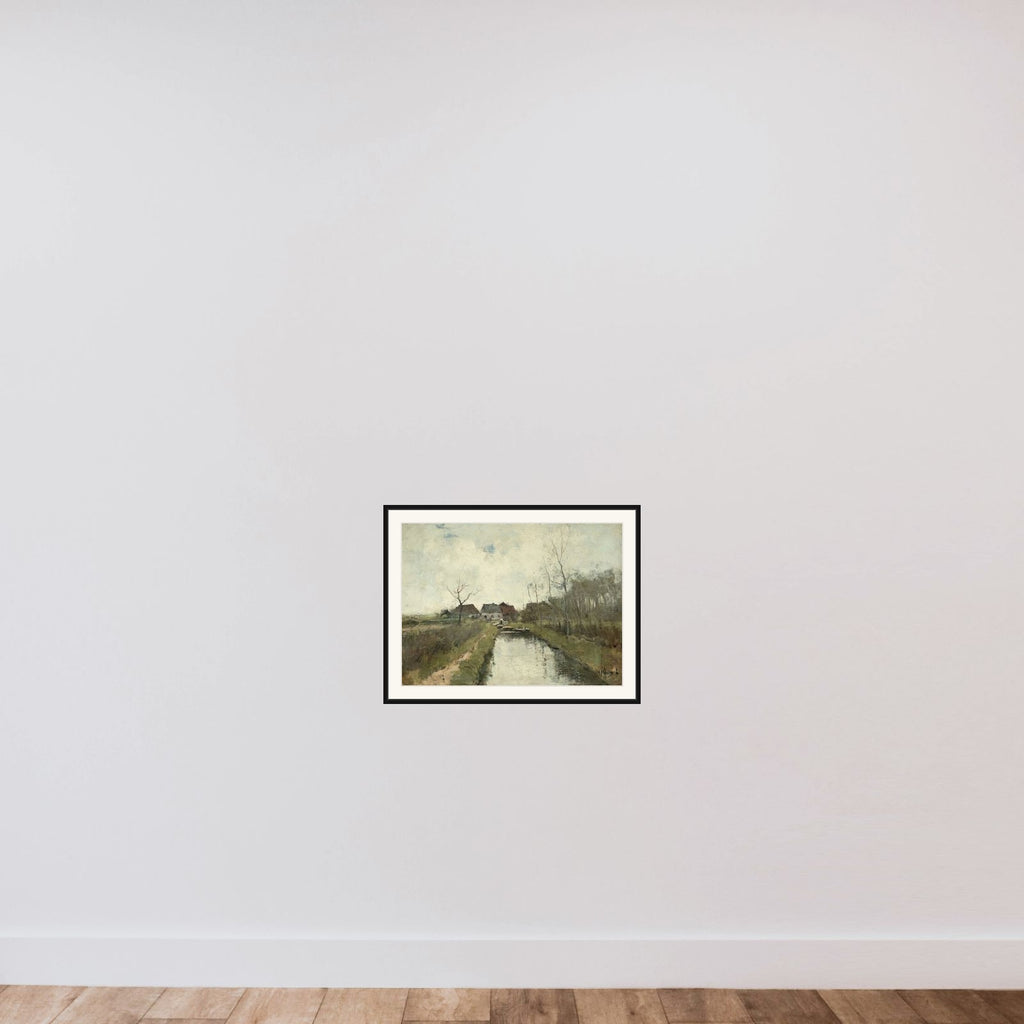 Huisje aan een sloot framed — shown to scale