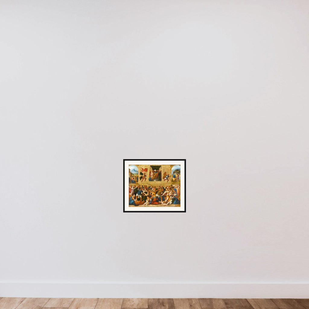 Massacre of the Innocents framed — shown to scale