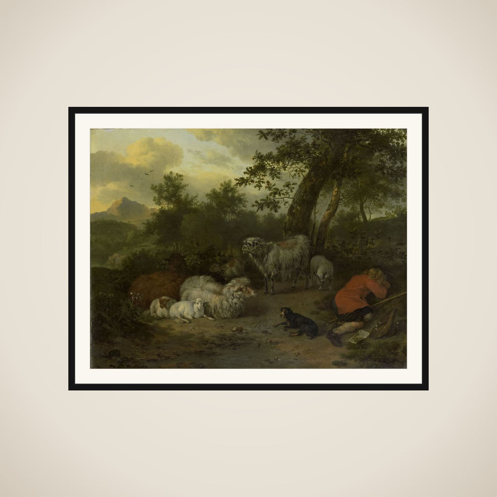 The Sleeping Shepherd framed
