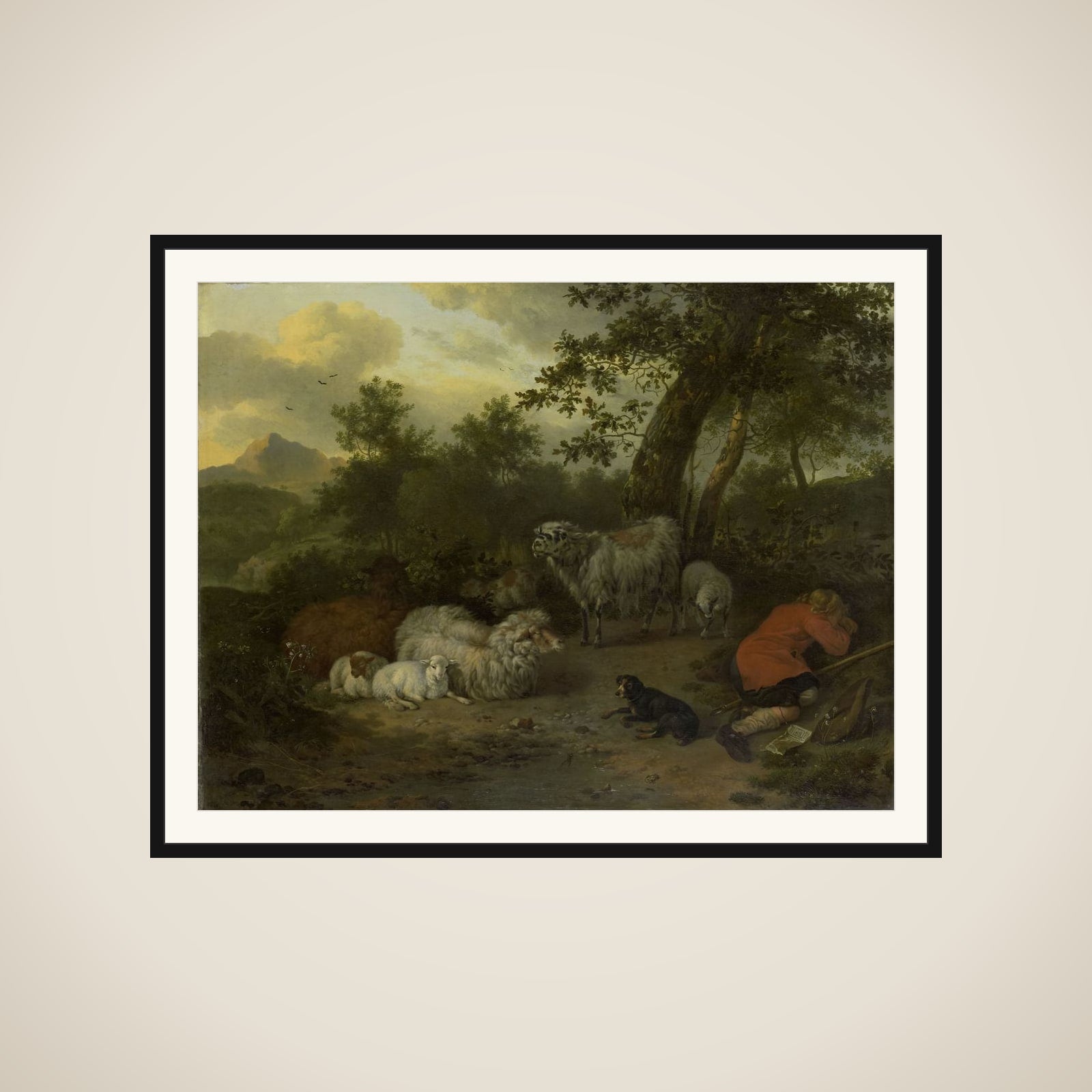 The Sleeping Shepherd framed